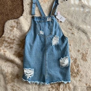 Denim overall dress